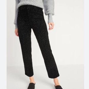 Old Navy High-Waisted Leopard-Print Straight-Leg Ankle Pants